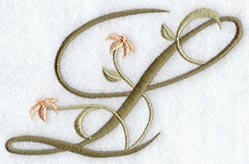 Floral Heirloom Letter L - 4 Inch
