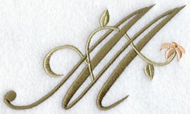Floral Heirloom Letter M - 4 Inch