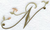 Floral Heirloom Letter N - 4 Inch