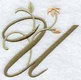 Floral Heirloom Letter U - 4 Inch