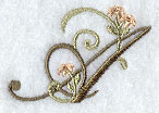 Floral Heirloom Letter A - 4 Inch