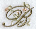 Floral Heirloom Letter B - 4 Inch