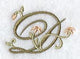 Floral Heirloom Letter D - 4 Inch