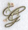 Floral Heirloom Letter G - 4 Inch