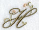Floral Heirloom Letter H - 4 Inch