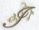 Floral Heirloom Letter I - 4 Inch