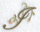 Floral Heirloom Letter I - 4 Inch