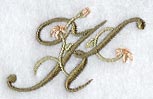 Floral Heirloom Letter K - 4 Inch