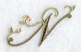 Floral Heirloom Letter N - 4 Inch
