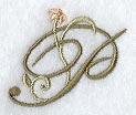 Floral Heirloom Letter P - 4 Inch