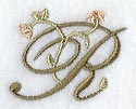 Floral Heirloom Letter R - 4 Inch