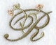 Floral Heirloom Letter R - 4 Inch
