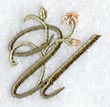 Floral Heirloom Letter U - 4 Inch