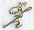 Floral Heirloom Letter Z - 4 Inch