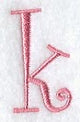 Curlz Lower Case k - 3 inch