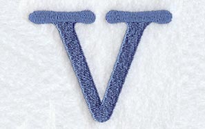 Courier Lower Case Letter v - 3 Inch