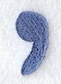 Courier Punctuation Comma - 3 Inch – Embroidery Library