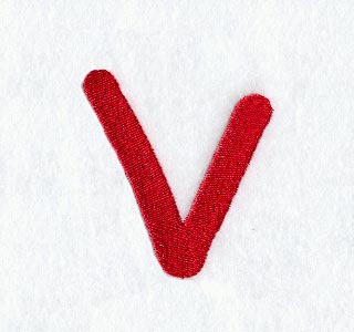 Kids Lower Case Letter v - 3 Inch