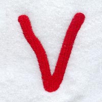 Kids Upper Case Letter V - 3 Inch