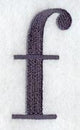 Bodoni Lower Case Letter f (3 Inch)