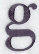 Bodoni Lower Case Letter g (3 Inch)