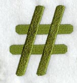 Book Script Number Sign (3 Inch)