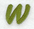 Book Script Lower Case Letter w (3 Inch)