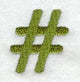 Book Script Number Sign (3 Inch)