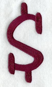 Casual Serif Dollar Sign (3 Inch)