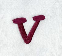 Casual Serif Lower Case Letter v (3 Inch)