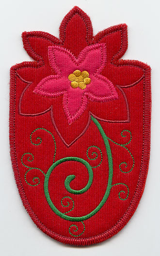 Poinsettia Silverware Holder (In-the-Hoop)