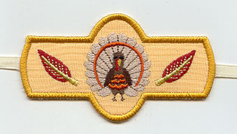 Turkey with Leaves Napkin Ring (In-the-Hoop)