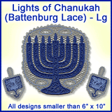 A Lights of Chanukah (Battenburg Lace) Design Pack