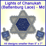 A Lights of Chanukah (Battenburg Lace) Design Pack