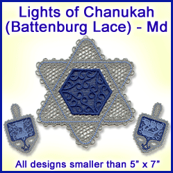 A Lights of Chanukah (Battenburg Lace) Design Pack