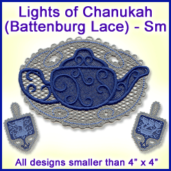 A Lights of Chanukah (Battenburg Lace) Design Pack