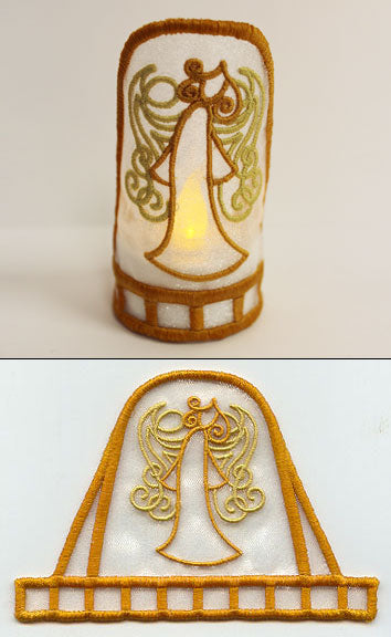 Art Nouveau Angel 1 Tea Light Wrap (In-the-Hoop)