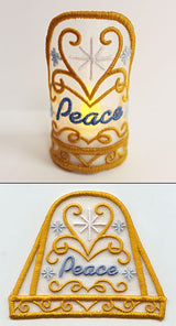 Peace Tea Light Wrap (In-the-Hoop)