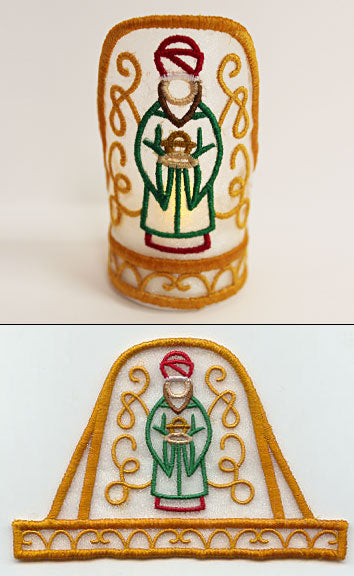 Wise Man 2 Tea Light Wrap (In-the-Hoop)