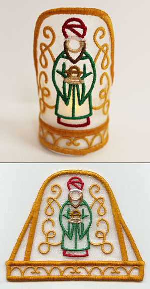 Wise Man 2 Tea Light Wrap (In-the-Hoop)