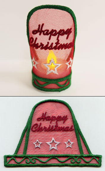 Happy Christmas Tea Light Wrap (In-the-Hoop)