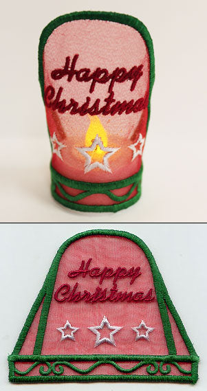 Happy Christmas Tea Light Wrap (In-the-Hoop)