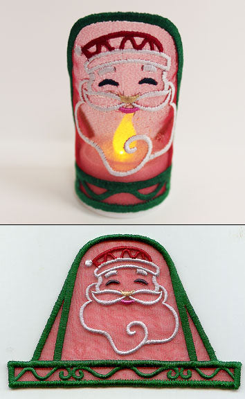 Santa Claus Tea Light Wrap (In-the-Hoop)
