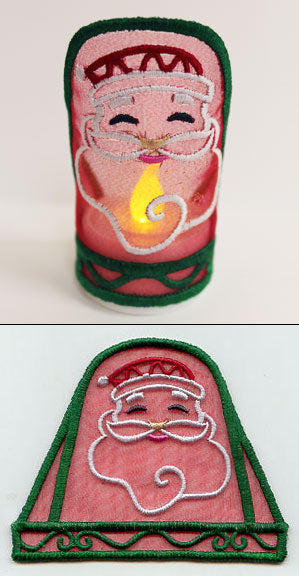 Santa Claus Tea Light Wrap (In-the-Hoop)