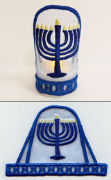 Menorah Tea Light Wrap (In-the-Hoop)
