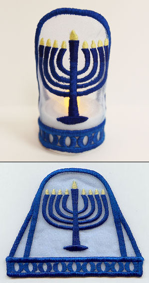 Menorah Tea Light Wrap (In-the-Hoop)