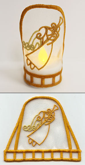 Art Nouveau Angel 2 Tea Light Wrap (In-the-Hoop)