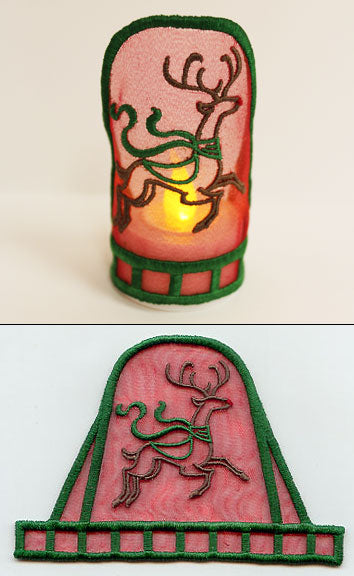 Rudolph in Flight Tea Light Wrap (In-the-Hoop)