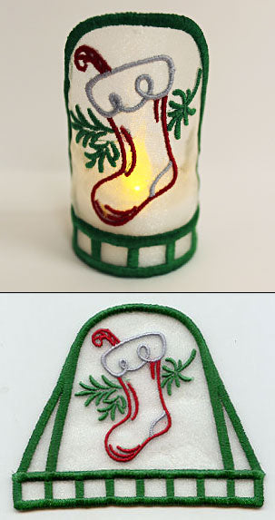 Sweet Stocking Tea Light Wrap (In-the-Hoop)