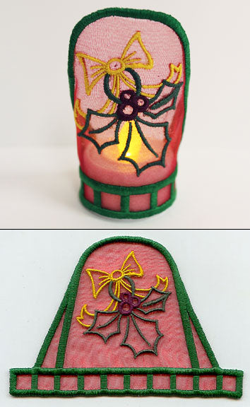 Holly-Jolly Holly Tea Light Wrap (In-the-Hoop)